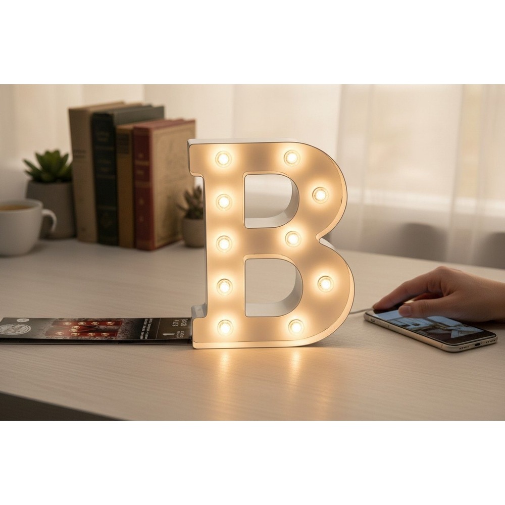 Cleveland Vintage Lighting Marquee Letter B Unisex OS White Brand New Metal 10in